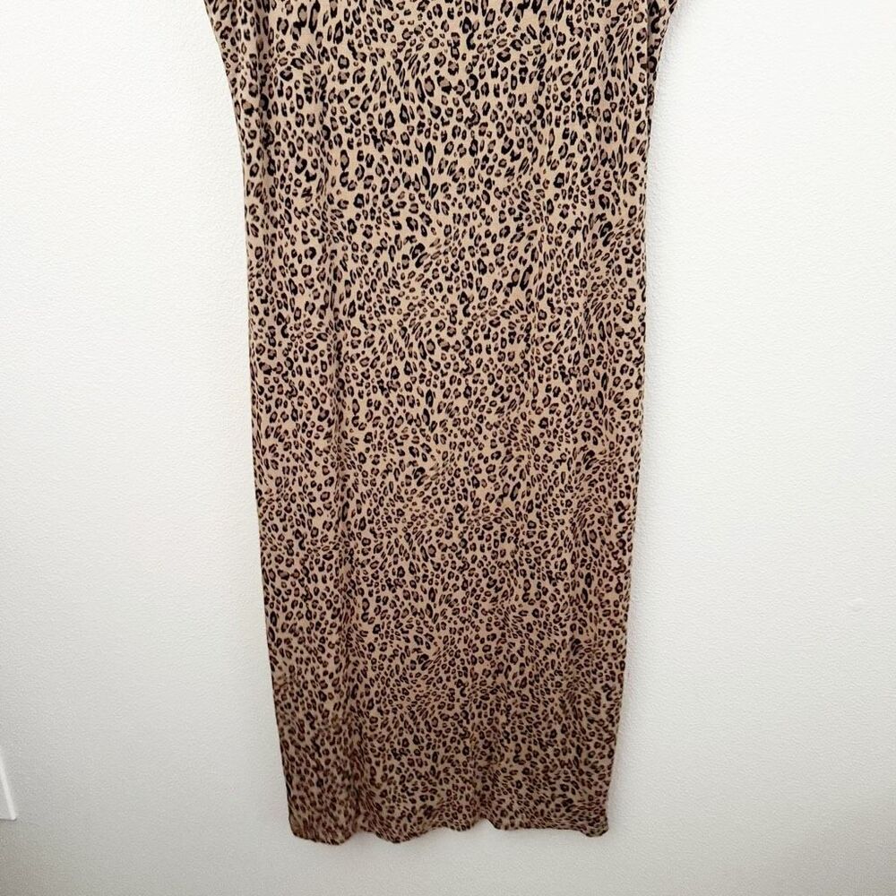 BAR III | Animal Cheetah Print Bodycon Midi Dress Black Brown Tan | Size XL - Picture 5 of 8